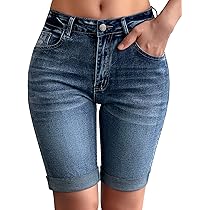 【WOOHWA】DOUBLE HEM BERMUDA DENIM Veronica Beard Charlotte Denim High-Rise Bermuda Shorts